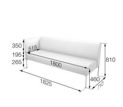 Модуль 3-местный правый, Бридж, Brd3R, sweet_blue, ткань: рогожка