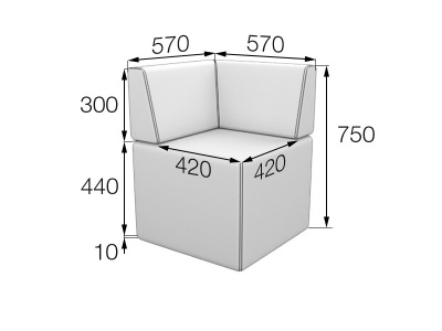 Модуль угловой, Кит, Kit-C, ecotex_3007, кожзам