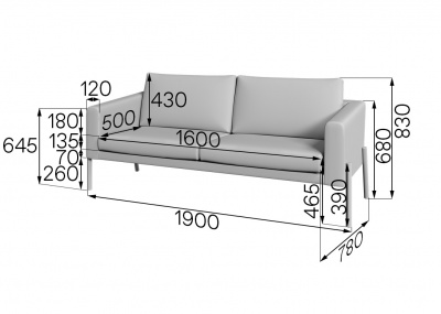 Диван 3-местный, Талер, TL3-2, enzo_cm_560, кожзам