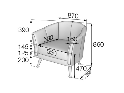 Кресло, Зара, Z1, ecotex_3007, кожзам