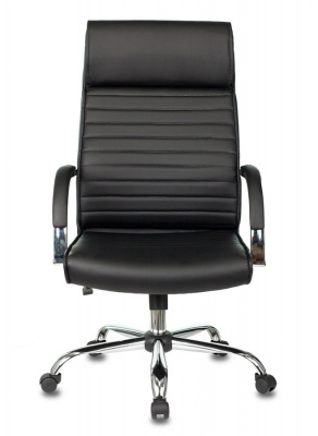 Кресло руководителя Бюрократ T-8010N черный эко.кожа крестов. металл хром, купить в Сыктывкаре