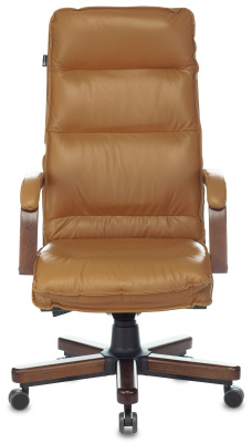 Кресло руководителя Бюрократ T-9927WALNUT горчичный кожа крестов. металл/дерево, купить в Сыктывкаре