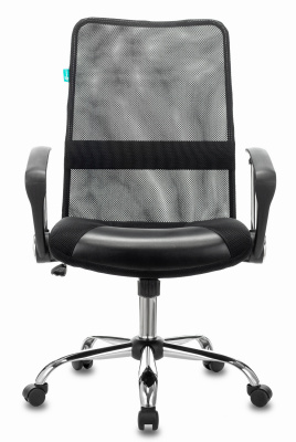 Кресло Бюрократ CH-600SL-LOW черный TW-01 эко.кожа/сетка низк.спин. крестов. металл хром, купить в Сыктывкаре