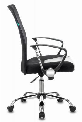 Кресло Бюрократ CH-600SL-LOW черный TW-01 эко.кожа/сетка низк.спин. крестов. металл хром, купить в Сыктывкаре