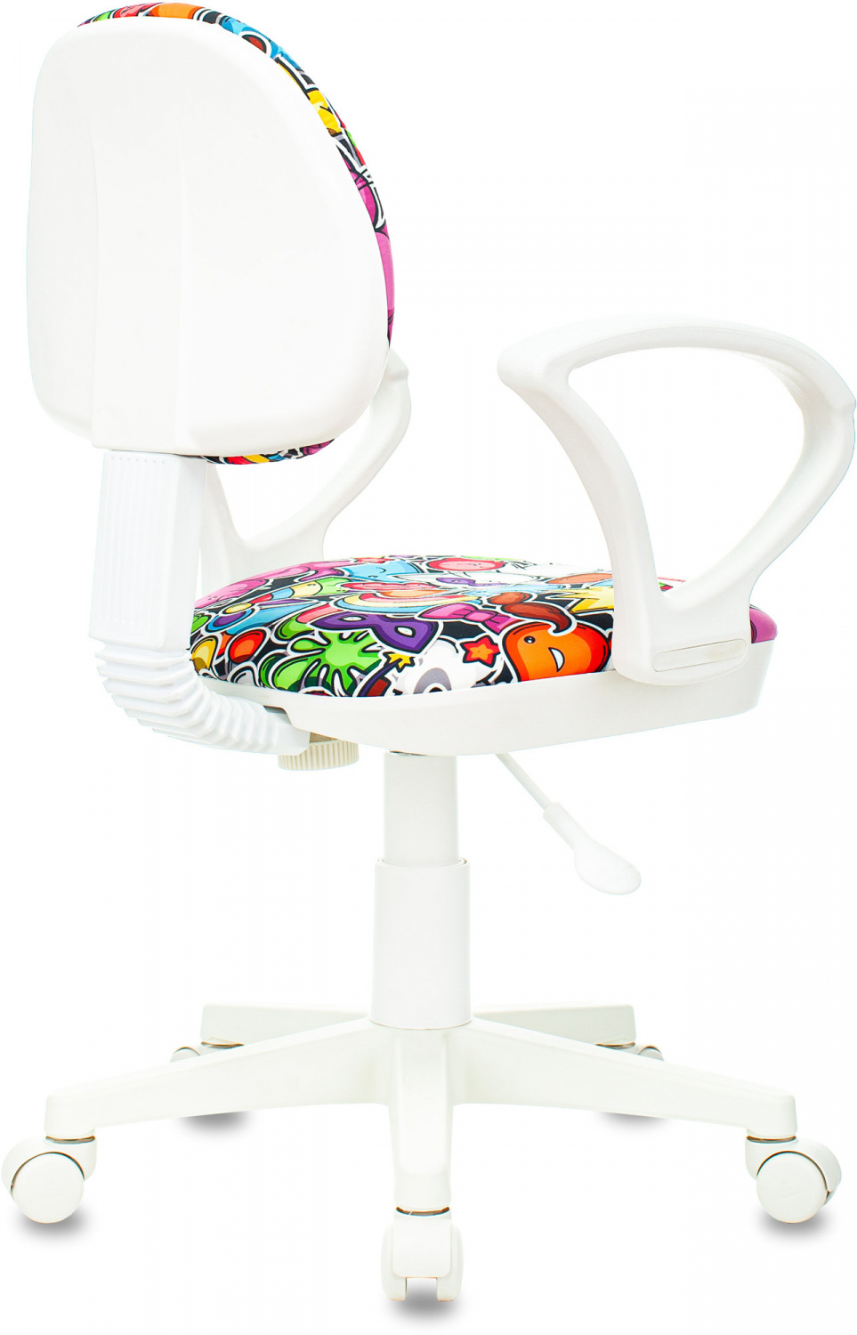 Кресло детское Бюрократ KD-3/WH/ARM мультиколор маскарад крестов. пластик пластик белый, купить в Сыктывкаре