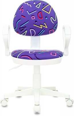 Кресло детское Бюрократ KD-3/WH/ARM фиолетовый Sticks 08 крестов. пластик пластик белый, купить в Сыктывкаре