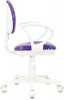 Кресло детское Бюрократ KD-3/WH/ARM фиолетовый Sticks 08 крестов. пластик пластик белый — фото, характеристики, наличие в Сыктывкаре