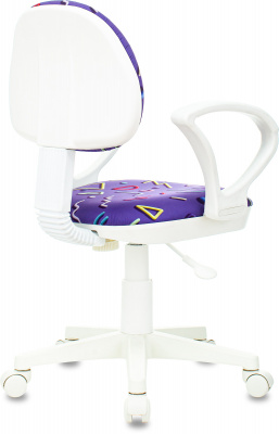 Кресло детское Бюрократ KD-3/WH/ARM фиолетовый Sticks 08 крестов. пластик пластик белый, купить в Сыктывкаре