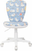 Кресло детское Бюрократ KD-W10 голубой овечки крестов. пластик пластик белый — фото, характеристики, наличие в Сыктывкаре