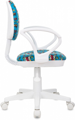 Кресло детское Бюрократ KD-3/WH/ARM голубой бум крестов. пластик пластик белый, купить в Сыктывкаре