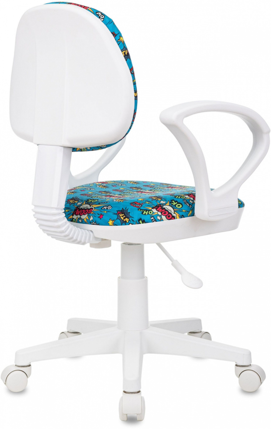 Кресло детское Бюрократ KD-3/WH/ARM голубой бум крестов. пластик пластик белый — фото, характеристики, наличие в Сыктывкаре