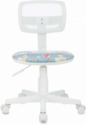 Кресло детское Бюрократ CH-W299 белый TW-15 сиденье мультиколор овечки сетка/ткань крестов. пластик пластик белый, купить в Сыктывкаре