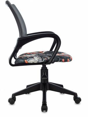 Кресло детское Бюрократ BUROKIDS 1 серый TW-04 граффити сетка/ткань крестов. пластик, купить в Сыктывкаре