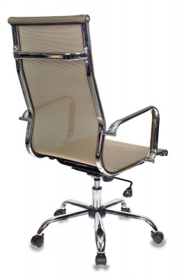 Кресло руководителя Бюрократ CH-993 золотистый сетка крестов. металл хром, купить в Сыктывкаре