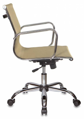 Кресло руководителя Бюрократ CH-993-Low золотистый сетка низк.спин. крестов. металл хром, купить в Сыктывкаре