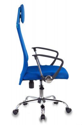 Кресло руководителя Бюрократ KB-6N синий TW-05 TW-10 сетка/ткань с подголов. крестов. металл хром, купить в Сыктывкаре