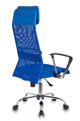 Кресло руководителя Бюрократ KB-6N синий TW-05 TW-10 сетка/ткань с подголов. крестов. металл хром, купить в Сыктывкаре