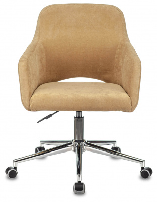 Кресло Бюрократ CH-380SL горчичный Velvet 73 крестов. металл хром, купить в Сыктывкаре