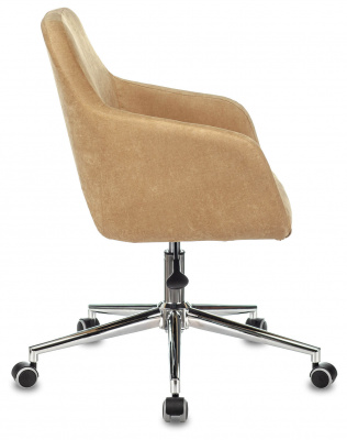 Кресло Бюрократ CH-380SL горчичный Velvet 73 крестов. металл хром, купить в Сыктывкаре