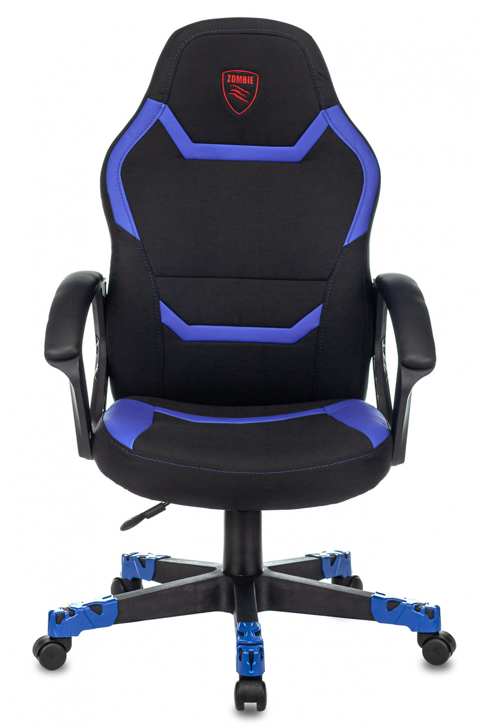 Кресло игровое Zombie 10 черный/синий ткань/эко.кожа крестов. пластик — фото, характеристики, наличие в Сыктывкаре