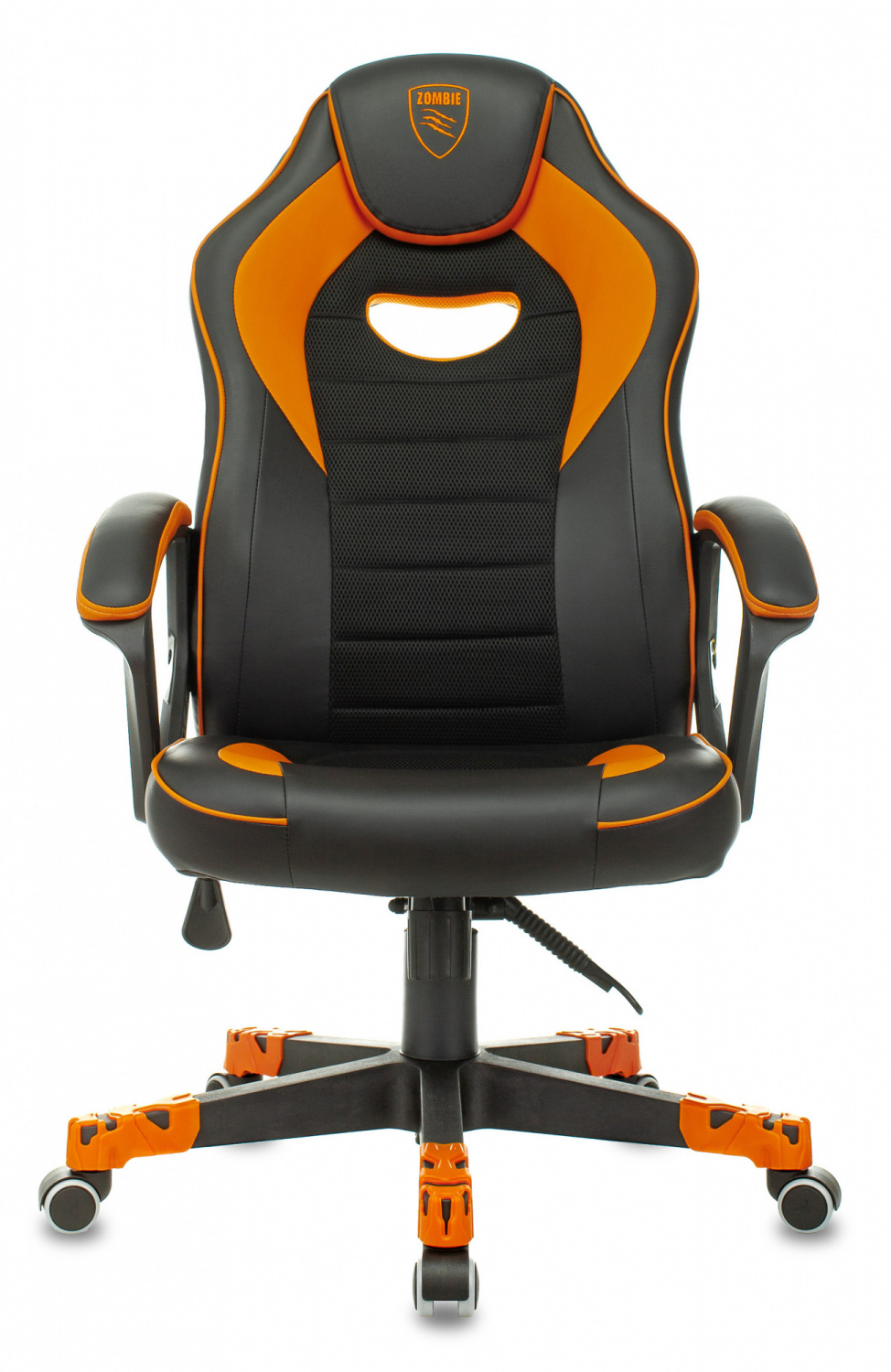 Кресло игровое Zombie GAME 16 черный/оранжевый эко.кожа/ткань крестов. пластик — фото, характеристики, наличие в Сыктывкаре