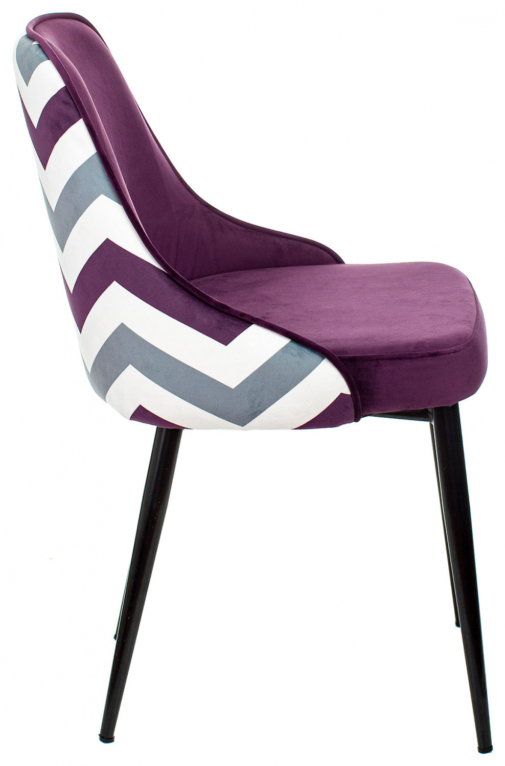 Стул для кухни Бюрократ KF-5 фиолетовый зигзаг металл черный на ножках (KF-5/ZIG/VIOLET), купить в Сыктывкаре