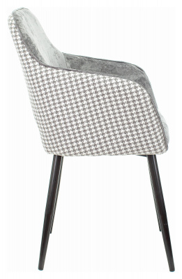 Стул для кухни Бюрократ KF-7 серый Light 19 гусиная лапка металл черный на ножках (KF-7/LT19/GF), купить в Сыктывкаре