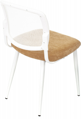 Стул для кухни Бюрократ KF-8W сетка/ткань горчичный металл белый на ножках (KF-8W/MUST), купить в Сыктывкаре