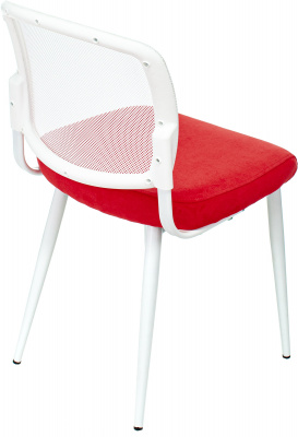 Стул для дома Бюрократ KF-8W сетка/ткань красный металл белый на ножках (KF-8W/RED), купить в Сыктывкаре