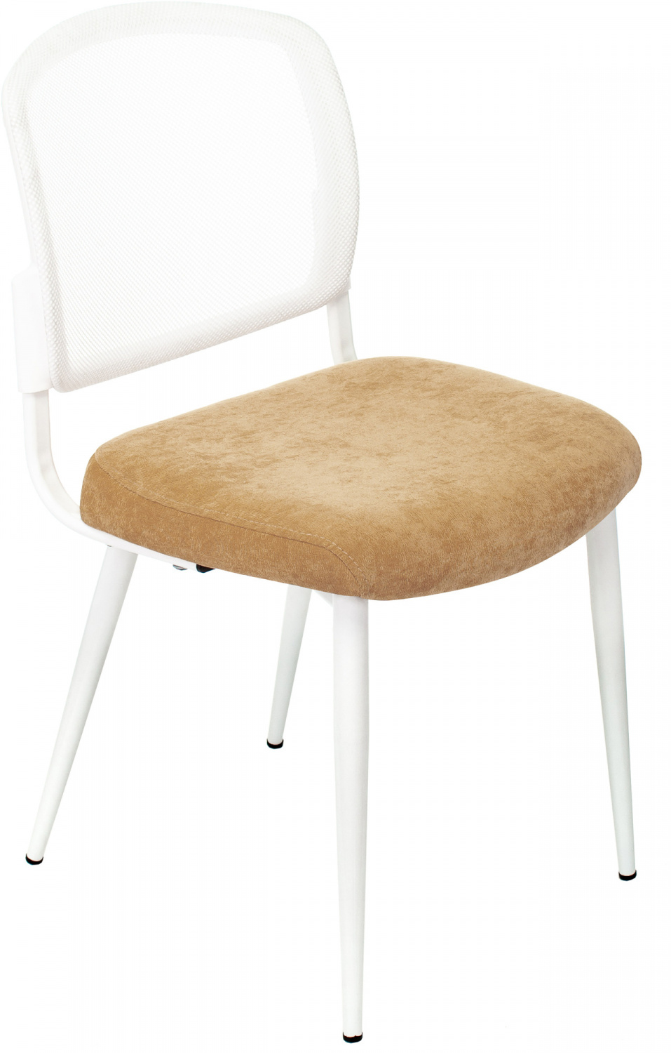 Стул для кухни Бюрократ KF-8W_2 комплект 2шт сетка/ткань горчичный металл белый на ножках (KF-8W/MUST_2) — фото, характеристики, наличие в Сыктывкаре