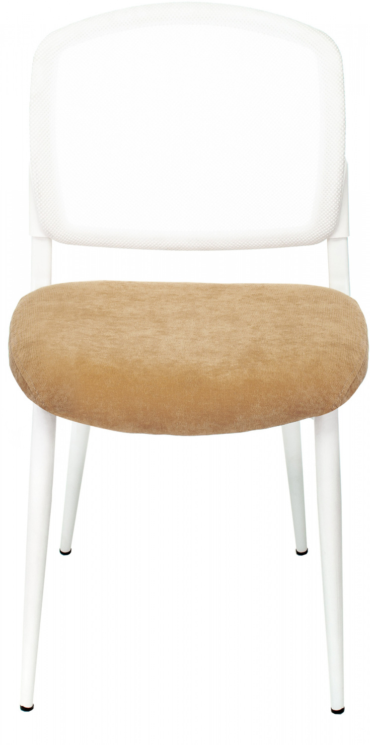 Стул для кухни Бюрократ KF-8W_2 комплект 2шт сетка/ткань горчичный металл белый на ножках (KF-8W/MUST_2) — фото, характеристики, наличие в Сыктывкаре