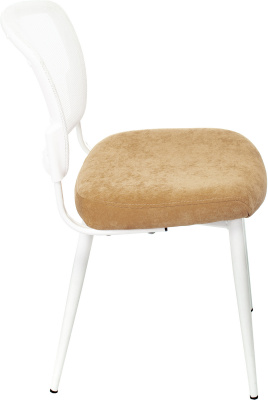 Стул для кухни Бюрократ KF-8W_2 комплект 2шт сетка/ткань горчичный металл белый на ножках (KF-8W/MUST_2), купить в Сыктывкаре