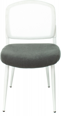 Стул для кухни Бюрократ KF-8W_2 комплект 2шт сетка/ткань серый металл белый на ножках (KF-8W/GREY_2), купить в Сыктывкаре