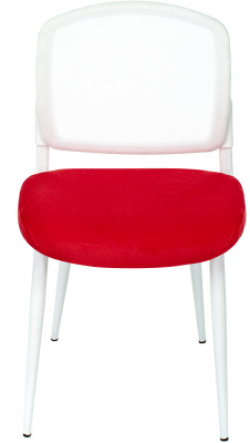 Стул для кухни Бюрократ KF-8W_2 комплект 2шт сетка/ткань красный металл белый на ножках (KF-8W/RED_2), купить в Сыктывкаре