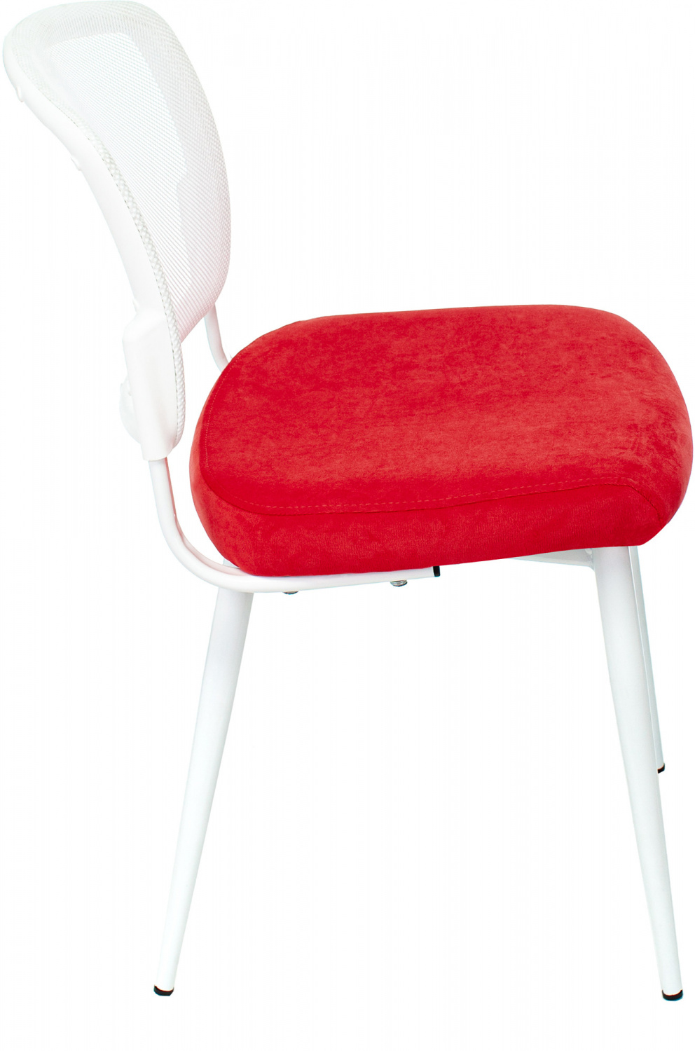 Стул для кухни Бюрократ KF-8W_2 комплект 2шт сетка/ткань красный металл белый на ножках (KF-8W/RED_2) — фото, характеристики, наличие в Сыктывкаре
