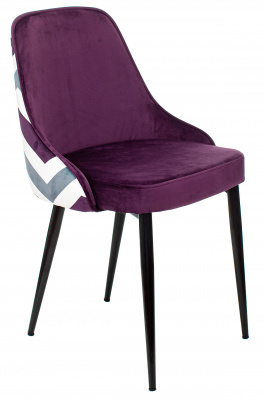 Стул для дома Бюрократ KF-5_2 комплект 2шт фиолетовый зигзаг металл черный на ножках (KF-5/ZIG/VIOLET_2), купить в Сыктывкаре