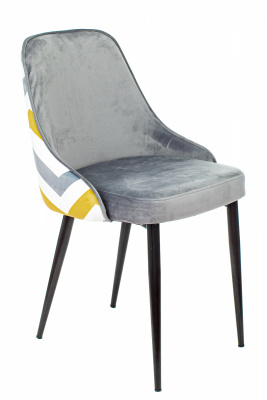 Стул для дома Бюрократ KF-5_2 комплект 2шт серый зигзаг металл черный на ножках (KF-5/ZIG/GREY_2), купить в Сыктывкаре