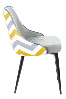 Стул для дома Бюрократ KF-5_2 комплект 2шт серый зигзаг металл черный на ножках (KF-5/ZIG/GREY_2), купить в Сыктывкаре