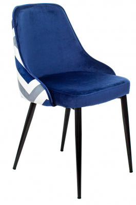 Стул для дома Бюрократ KF-5_2 комплект 2шт т.синий зигзаг металл черный на ножках (KF-5/ZIG/DBLUE_2), купить в Сыктывкаре