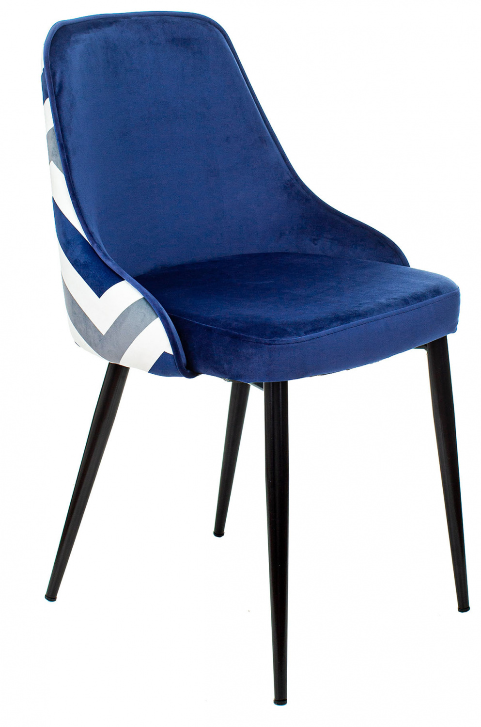 Стул для дома Бюрократ KF-5_2 комплект 2шт т.синий зигзаг металл черный на ножках (KF-5/ZIG/DBLUE_2), купить в Сыктывкаре