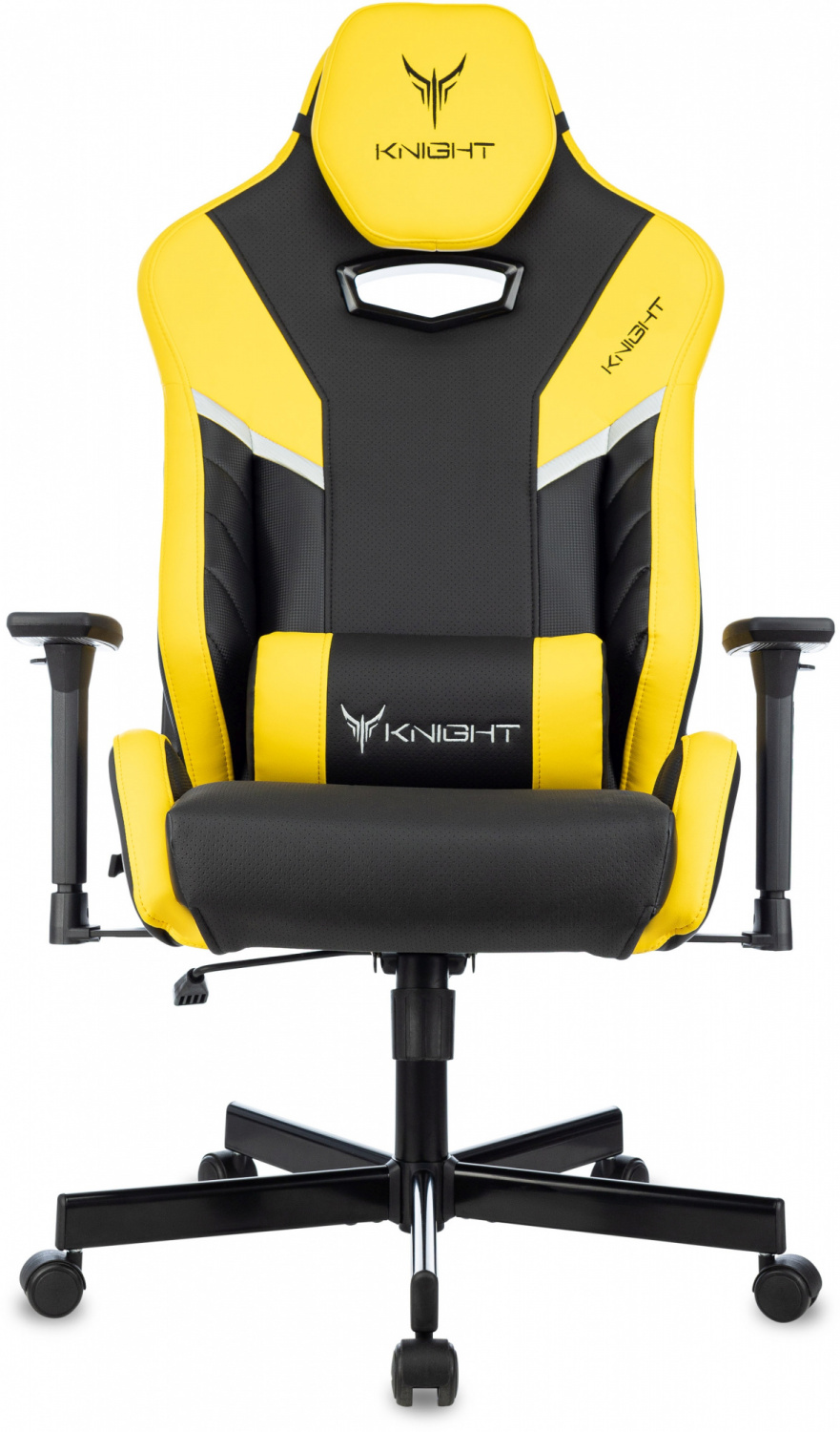 Кресло игровое Knight Thunder 5X черный/желтый эко.кожа крестов. металл, купить в Сыктывкаре