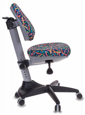 Кресло детское Бюрократ KD-2 синий карандаши крестов. пластик, купить в Сыктывкаре