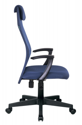 Кресло руководителя Бюрократ KB-8 синий TW-05N TW-10N сетка/ткань с подголов. крестов. пластик, купить в Сыктывкаре