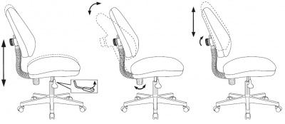 Кресло детское Бюрократ KD-4 синий космос крестов. пластик, купить в Сыктывкаре