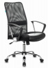 Кресло Бюрократ CH-600SL-LOW черный TW-01 эко.кожа/сетка низк.спин. крестов. металл хром