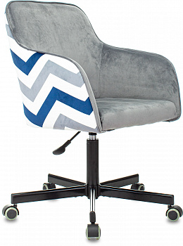 Кресло Бюрократ CH-380M серая жемчужина зигзаг крестов. металл черный