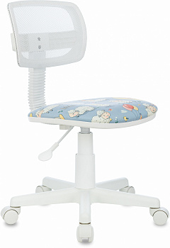 Кресло детское Бюрократ CH-W299 белый TW-15 сиденье мультиколор овечки сетка/ткань крестов. пластик пластик белый