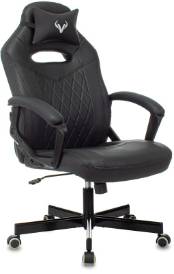 Кресло игровое Zombie VIKING 6 KNIGHT черный эко.кожа с подголов. крестов. металл