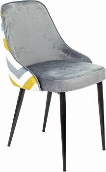 Стул для кухни Бюрократ KF-5 серый зигзаг металл черный на ножках (KF-5/ZIG/GREY)