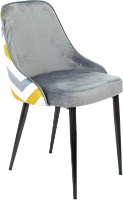Стул для кухни Бюрократ KF-5 серый зигзаг металл черный на ножках (KF-5/ZIG/GREY)